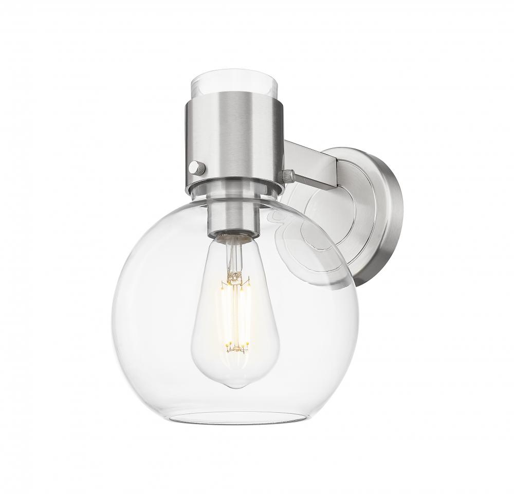 Lawton Sphere - 1 Light - 8 inch - Satin Nickel - Sconce