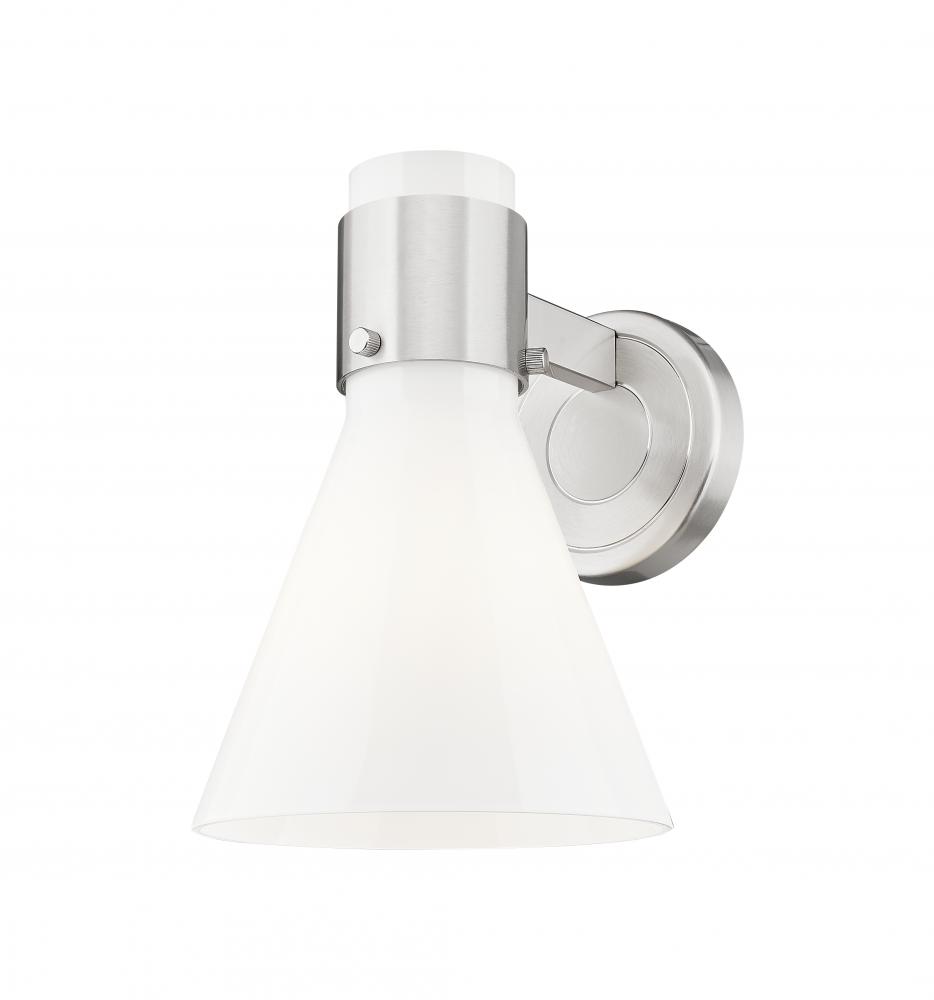 Lawton Cone - 1 Light - 8 inch - Satin Nickel - Sconce