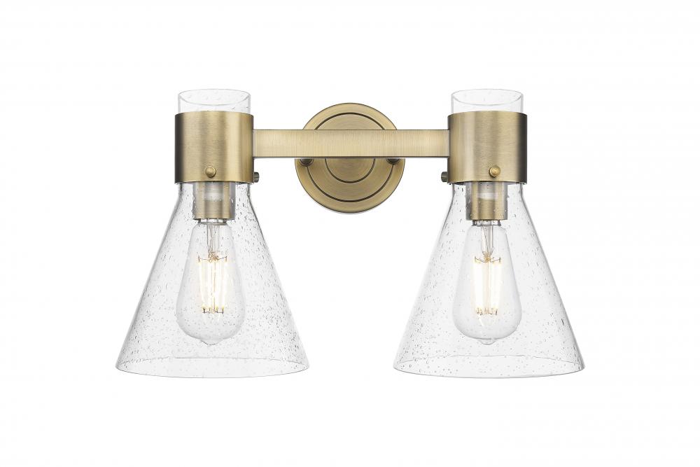Lawton Cone - 2 Light - 17 inch - Brushed Brass - Bath Vanity Light