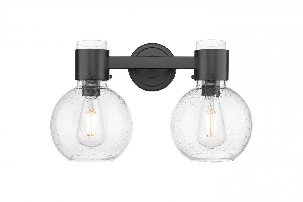 Lawton Sphere - 2 Light - 17 inch - Matte Black - Bath Vanity Light