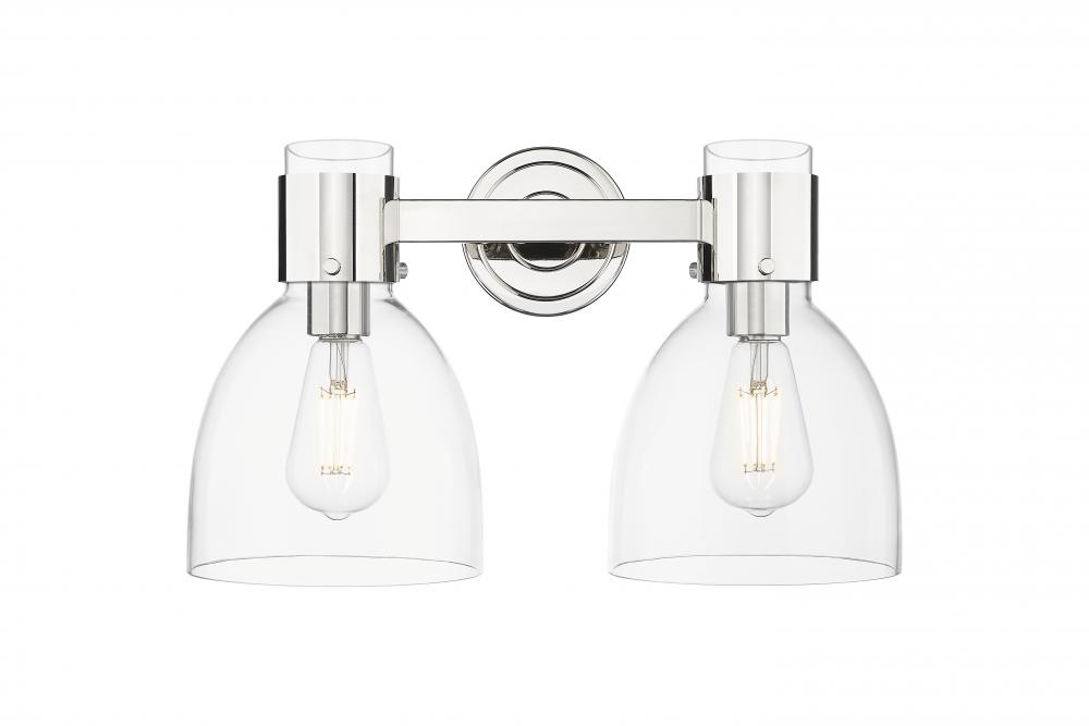 Lawton Bell - 2 Light - 17 inch - Polished Nickel - Bath Vanity Light