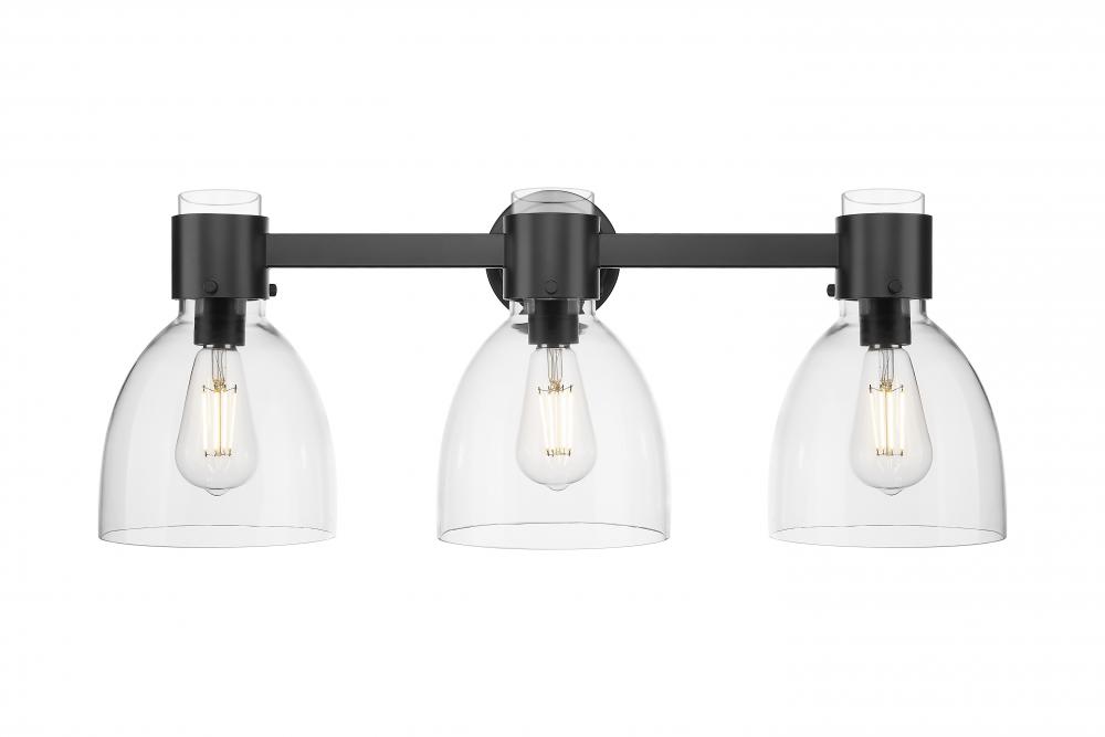 Lawton Bell - 3 Light - 27 inch - Matte Black - Bath Vanity Light