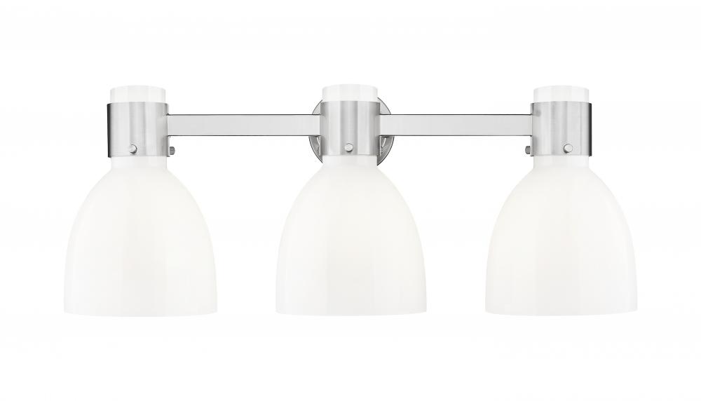 Lawton Bell - 3 Light - 27 inch - Satin Nickel - Bath Vanity Light