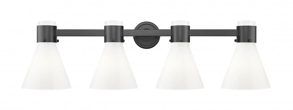 Lawton Cone - 4 Light - 27 inch - Matte Black - Bath Vanity Light