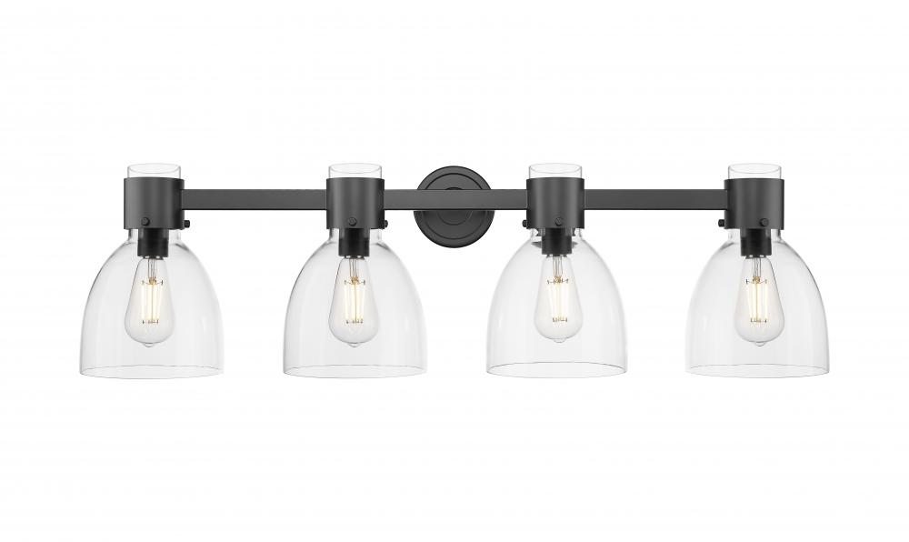 Lawton Bell - 4 Light - 27 inch - Matte Black - Bath Vanity Light