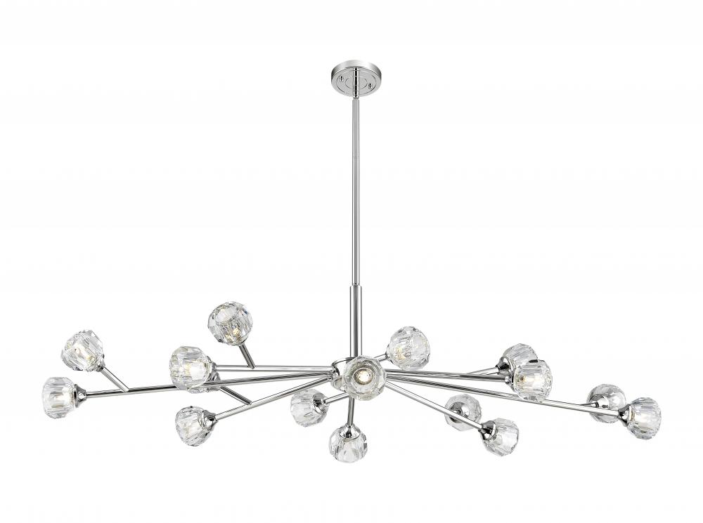 Aurora - 16 Light - 48 inch - Satin Nickel - Chandelier