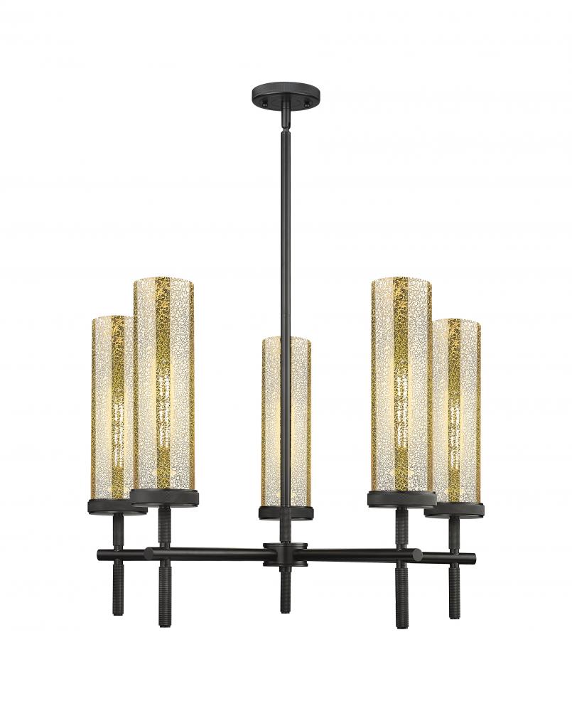 Lincoln - 5 Light - 27 inch - Matte Black - Chandelier