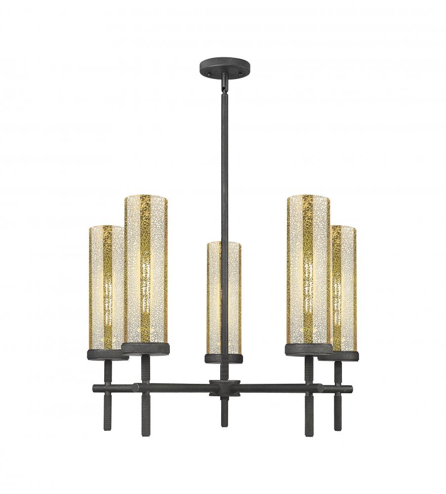 Lincoln - 5 Light - 27 inch - Weathered Zinc - Chandelier