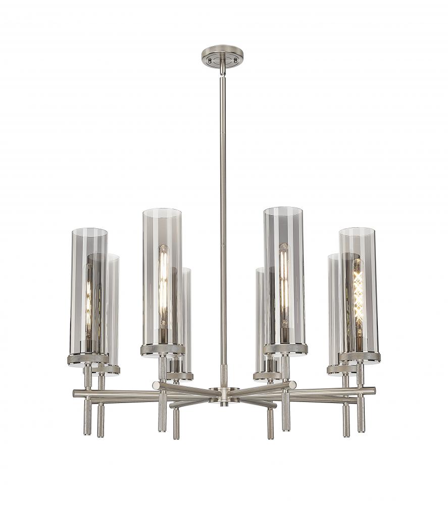 Lincoln - 8 Light - 27 inch - Satin Nickel - Chandelier
