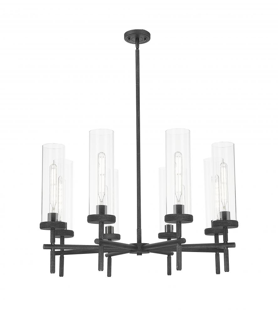Lincoln - 8 Light - 27 inch - Weathered Zinc - Chandelier
