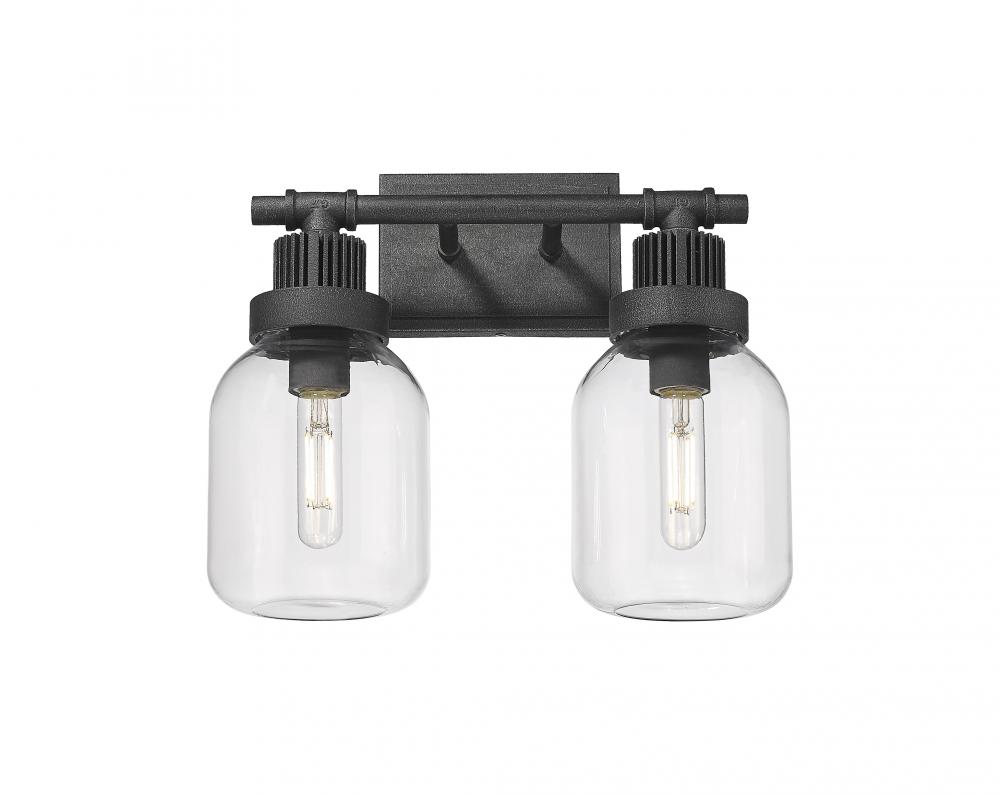 Somers - 2 Light - 15 inch - Weathered Zinc - Bath Vanity Light