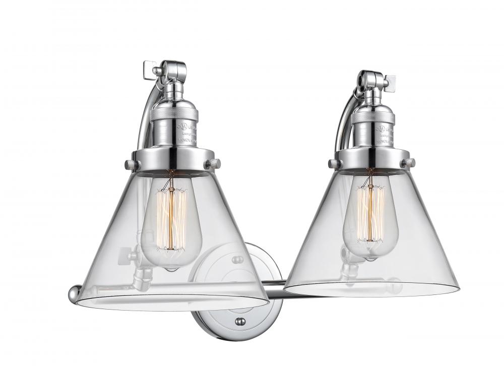 Cone - 2 Light - 18 inch - Polished Chrome - Adjustable Bath Vanity Light