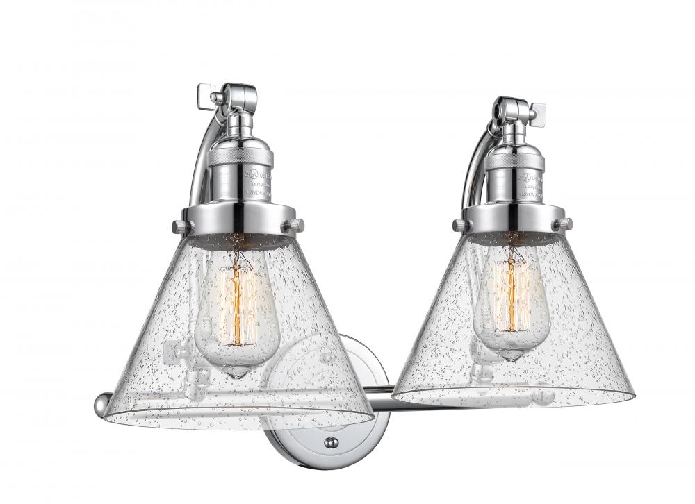 Cone - 2 Light - 18 inch - Polished Chrome - Adjustable Bath Vanity Light