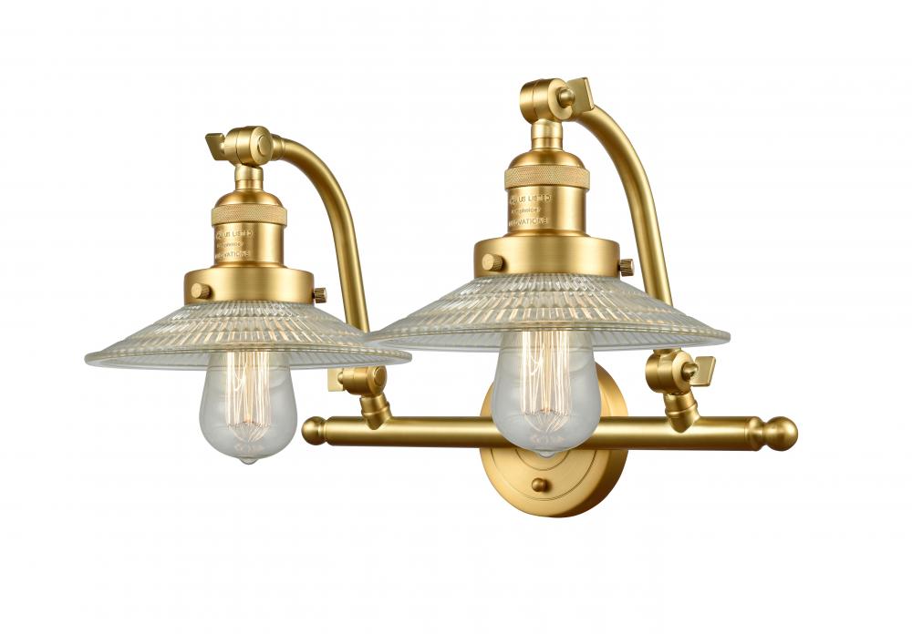 Halophane - 2 Light - 18 inch - Satin Gold - Adjustable Bath Vanity Light