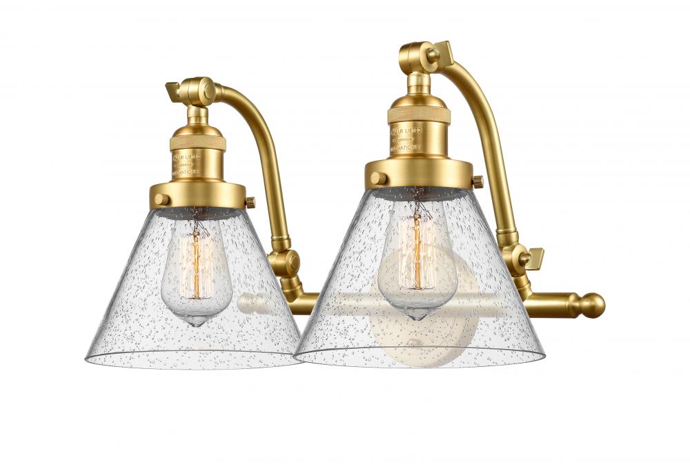 Cone - 2 Light - 18 inch - Satin Gold - Adjustable Bath Vanity Light