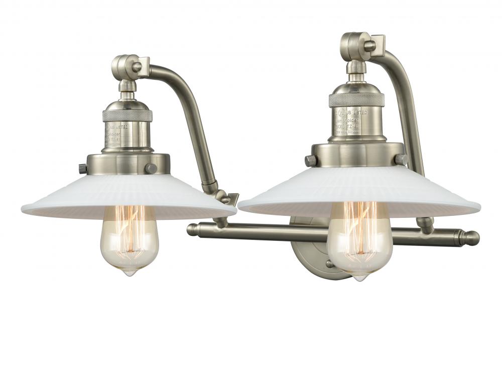 Halophane - 2 Light - 18 inch - Brushed Satin Nickel - Adjustable Bath Vanity Light