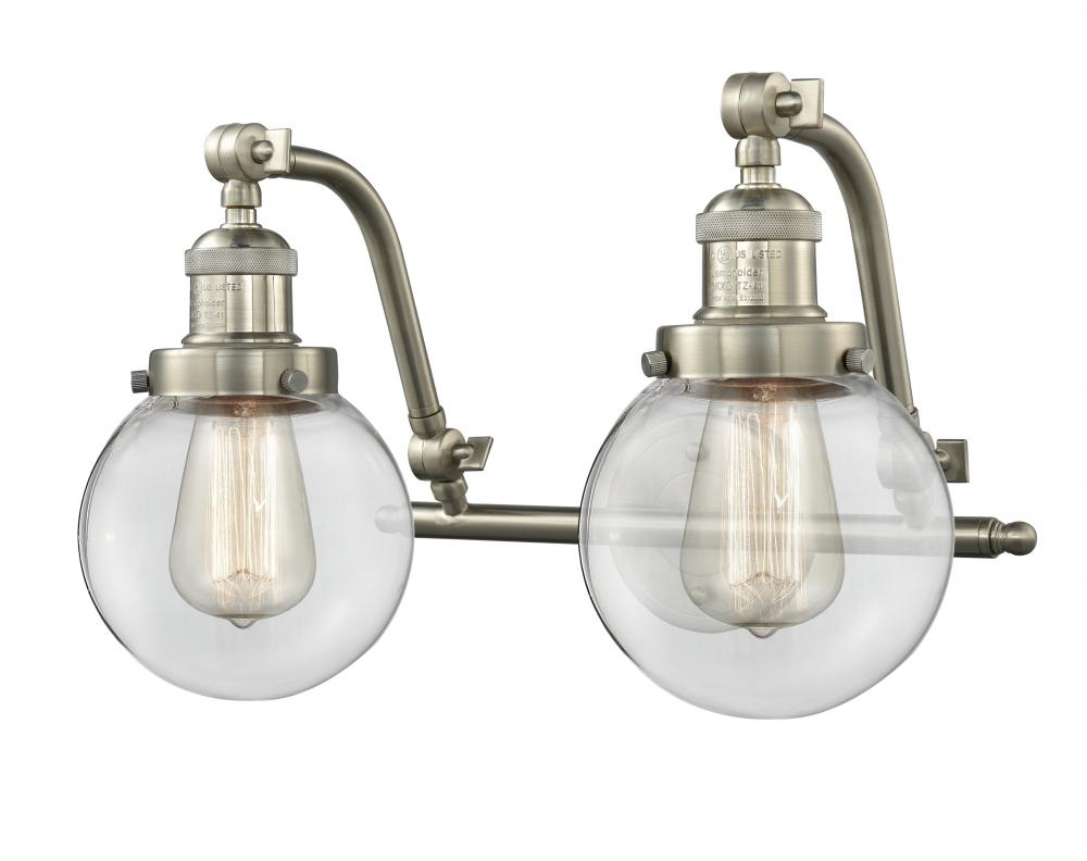 Beacon - 2 Light - 16 inch - Brushed Satin Nickel - Adjustable Bath Vanity Light