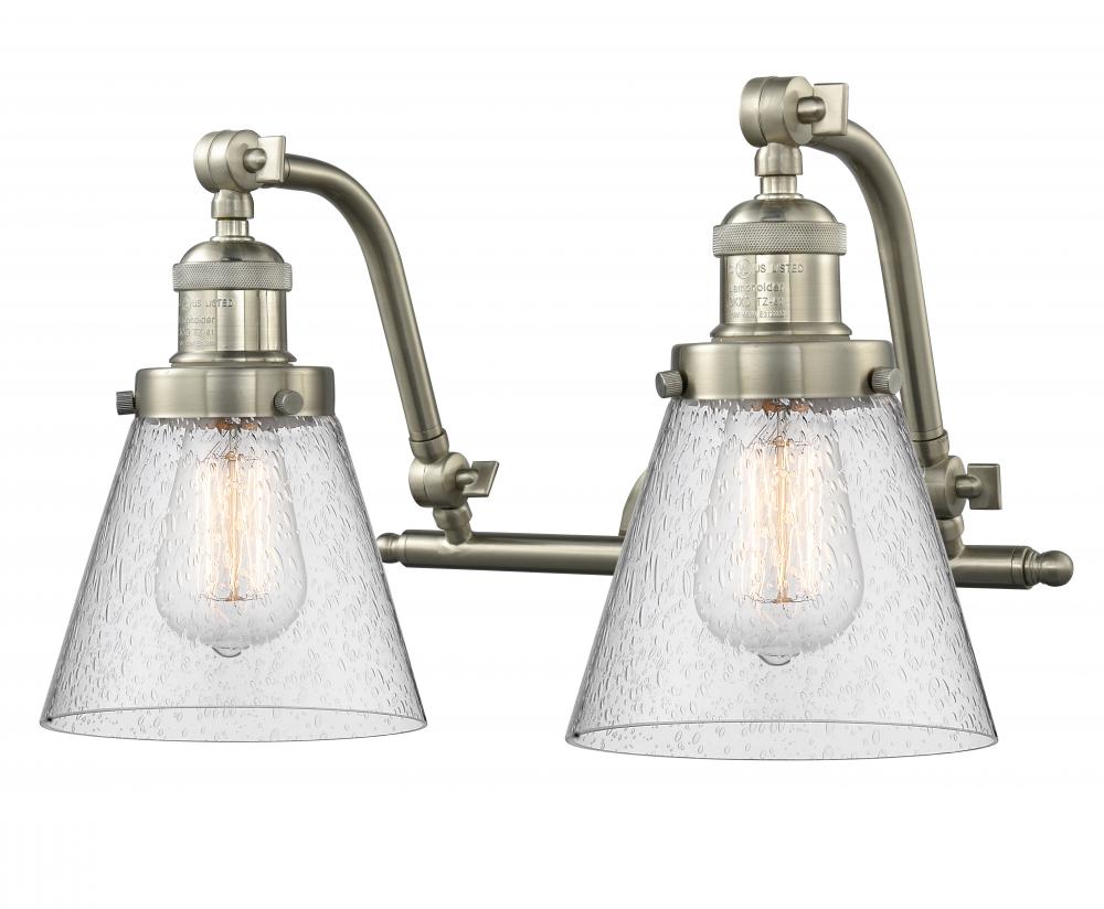 Cone - 2 Light - 18 inch - Brushed Satin Nickel - Adjustable Bath Vanity Light