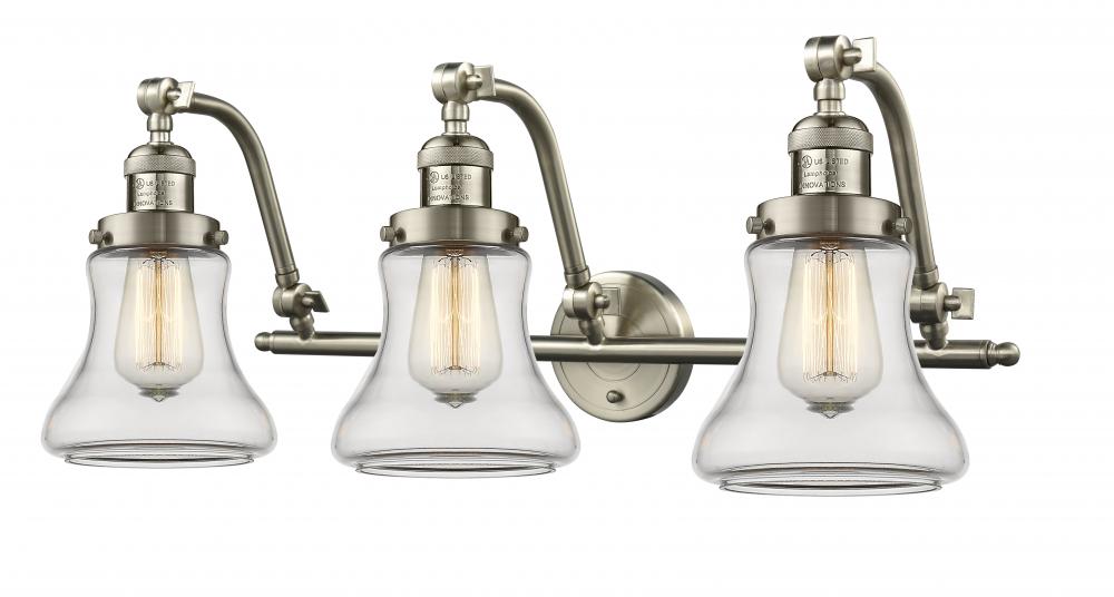 Bellmont - 3 Light - 28 inch - Brushed Satin Nickel - Adjustable Bath Vanity Light