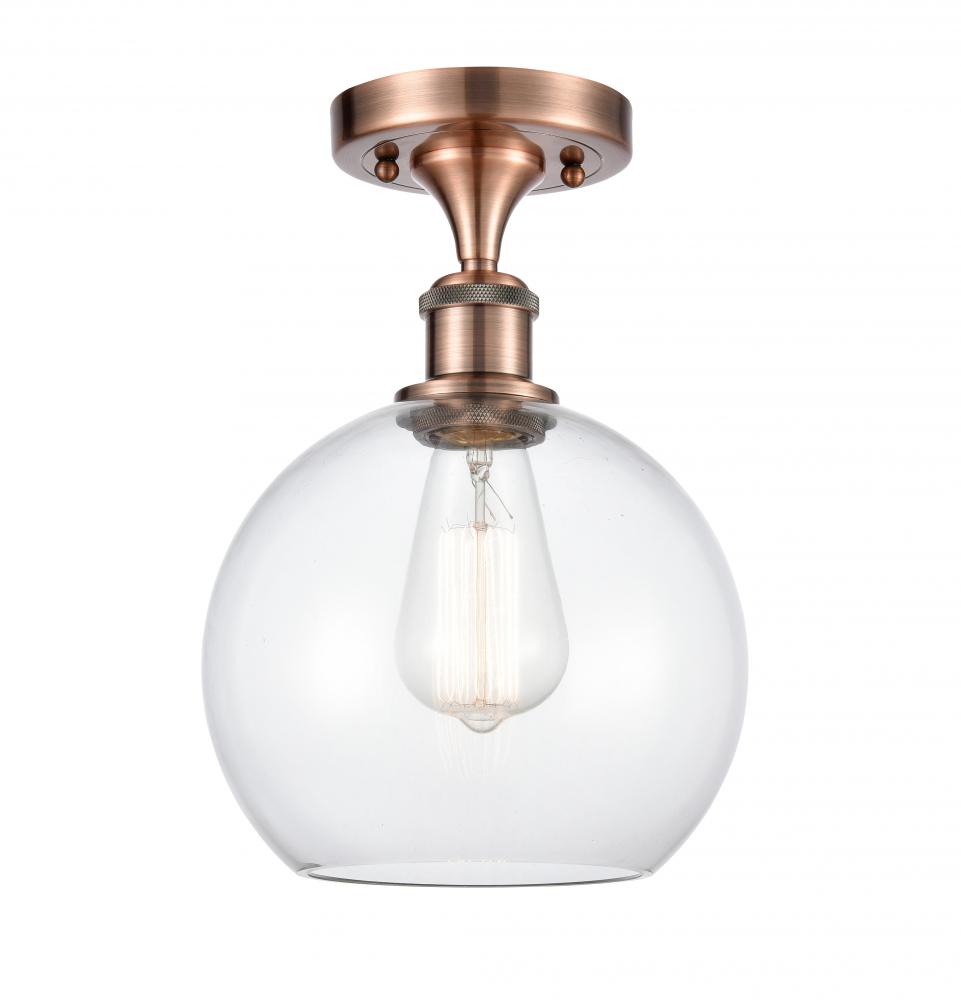 Athens - 1 Light - 8 inch - Antique Copper - Semi-Flush Mount