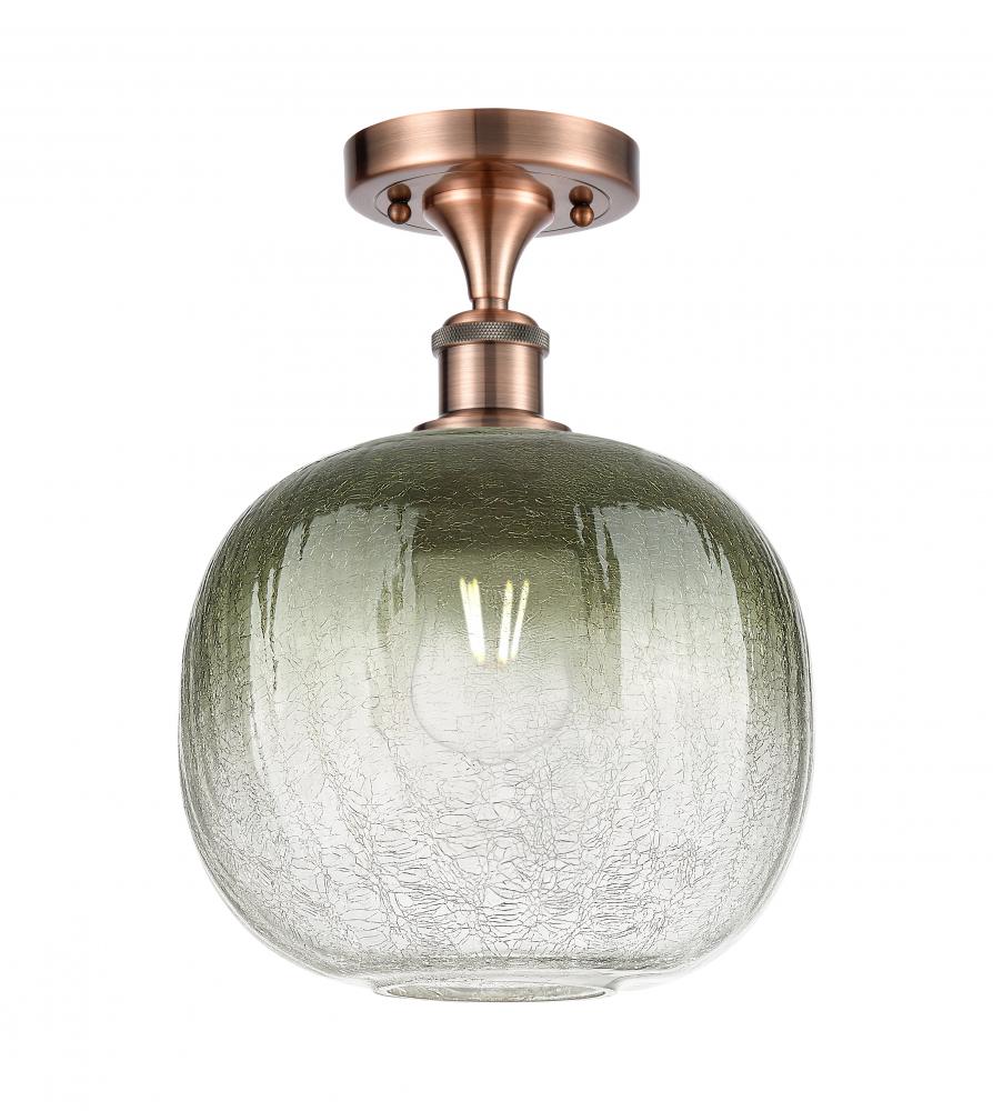 Brookhaven Sphere - 1 Light - 11 inch - Antique Copper - Semi-Flush Mount