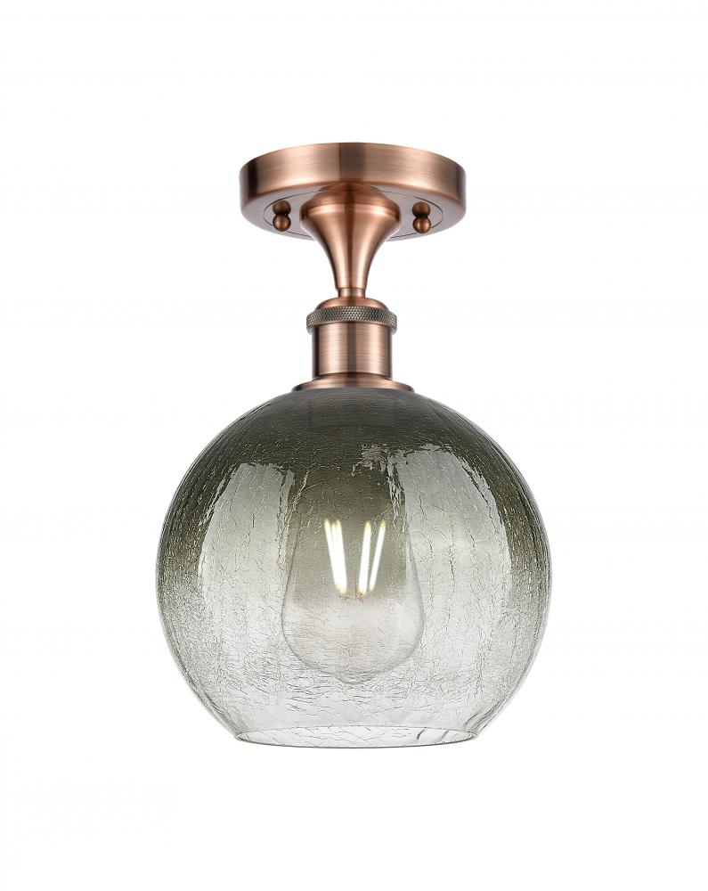 Brookhaven Globe - 1 Light - 8 inch - Antique Copper - Semi-Flush Mount