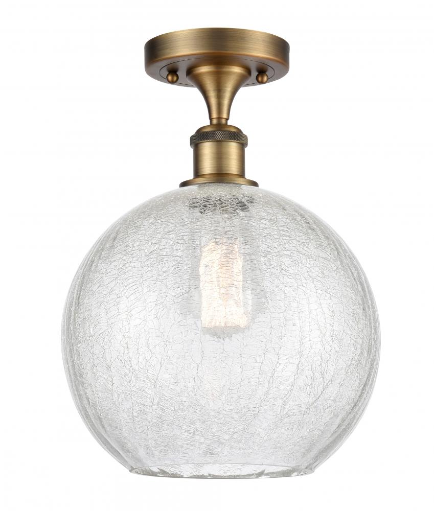 Athens - 1 Light - 10 inch - Brushed Brass - Semi-Flush Mount