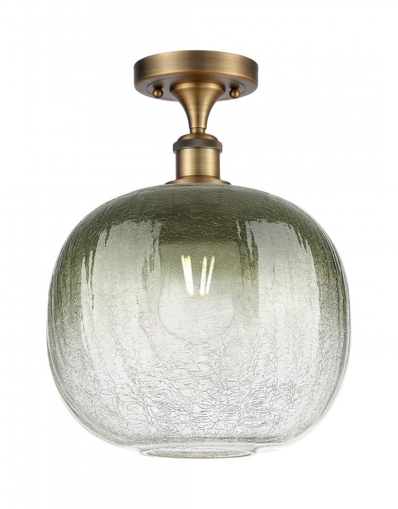 Brookhaven Sphere - 1 Light - 11 inch - Brushed Brass - Semi-Flush Mount