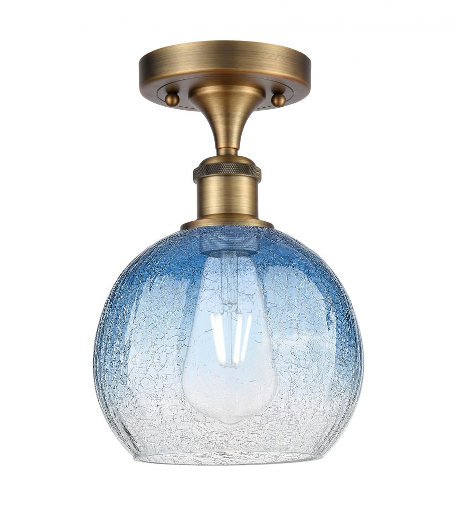 Brookhaven Globe - 1 Light - 8 inch - Brushed Brass - Semi-Flush Mount