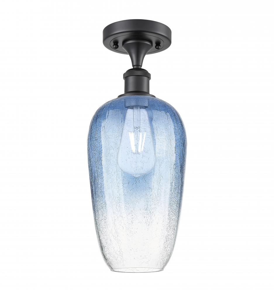 Brookhaven Flute - 1 Light - 7 inch - Matte Black - Semi-Flush Mount