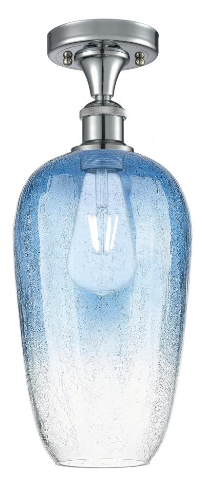 Brookhaven Flute - 1 Light - 7 inch - Polished Chrome - Semi-Flush Mount