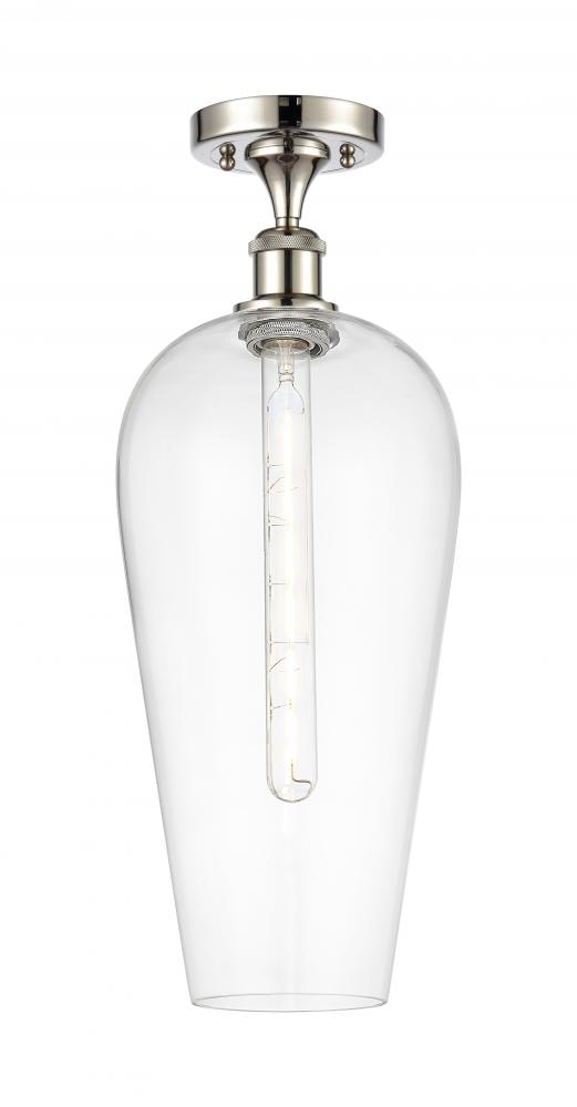 Chelsea - 1 Light - 8 inch - Polished Nickel - Semi-Flush Mount