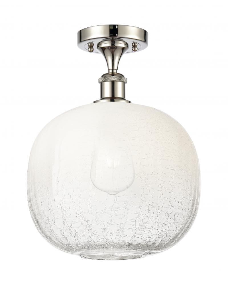 Brookhaven Sphere - 1 Light - 11 inch - Polished Nickel - Semi-Flush Mount