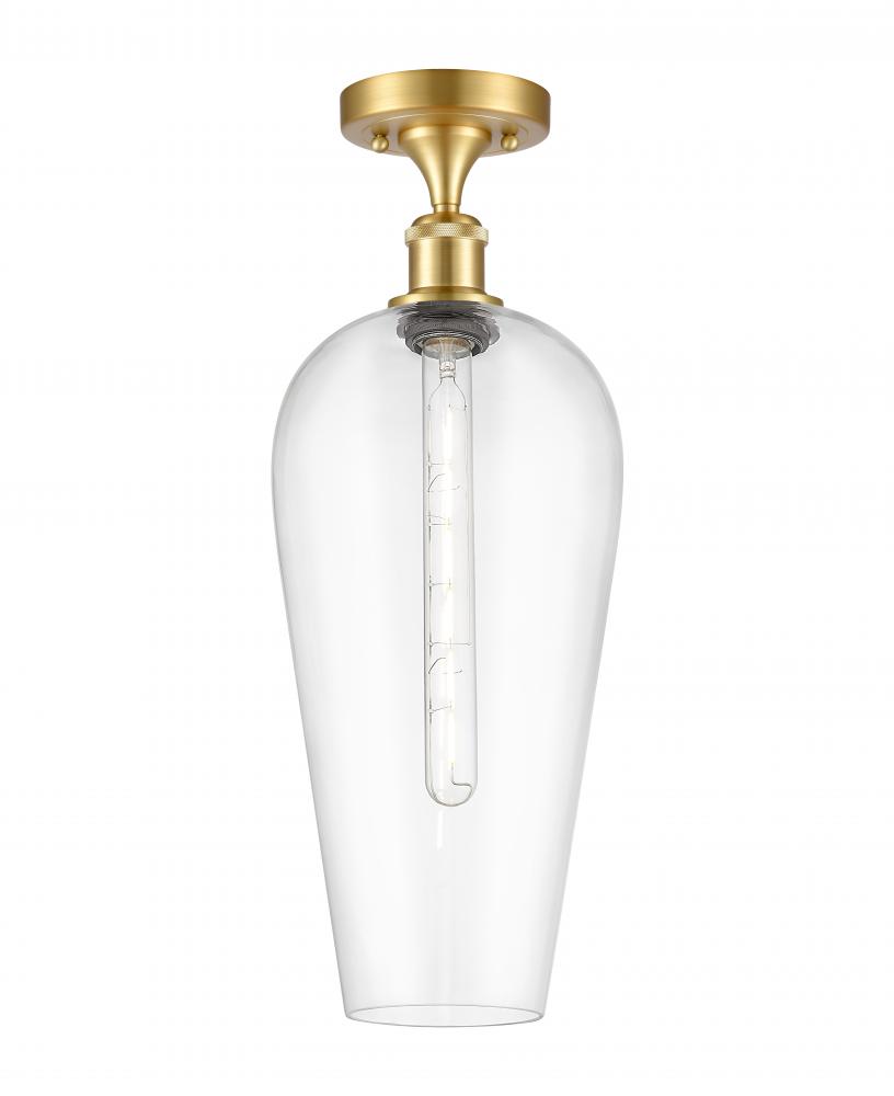 Chelsea - 1 Light - 8 inch - Satin Gold - Semi-Flush Mount