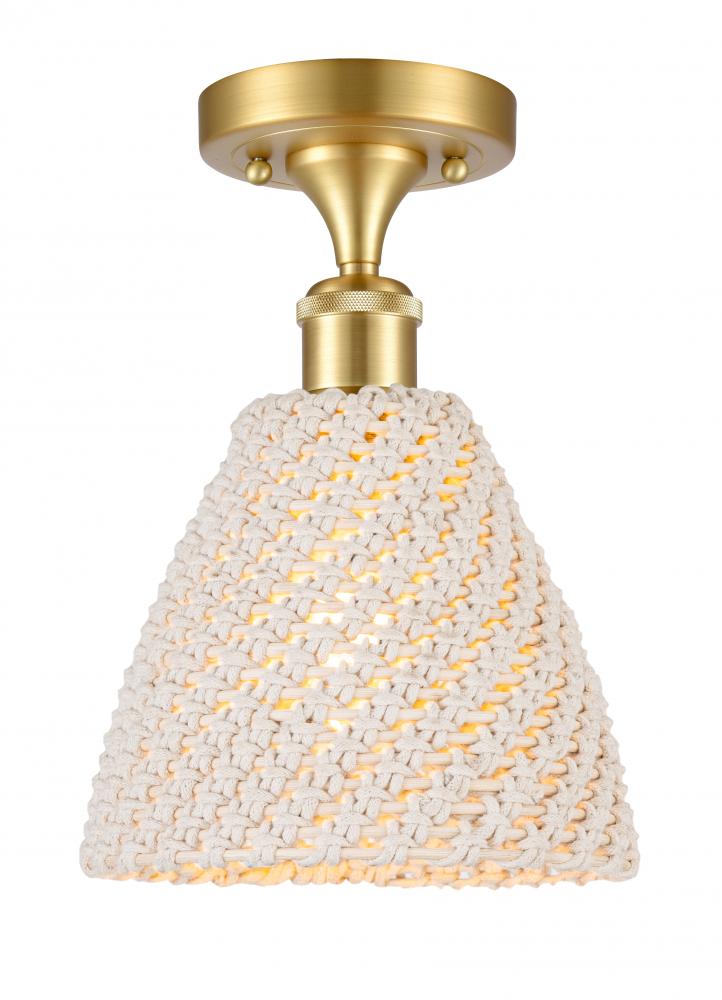 Bristol Natural - 1 Light - 6 inch - Satin Gold - Semi-Flush Mount