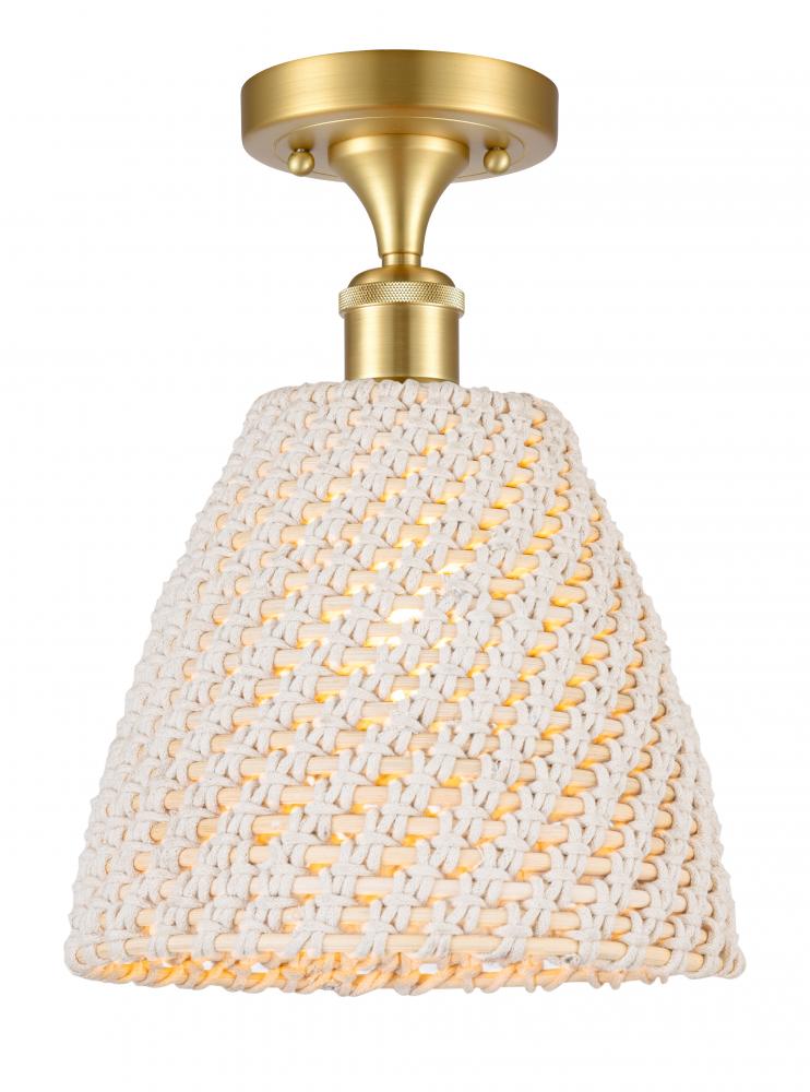 Bristol Natural - 1 Light - 6 inch - Satin Gold - Semi-Flush Mount