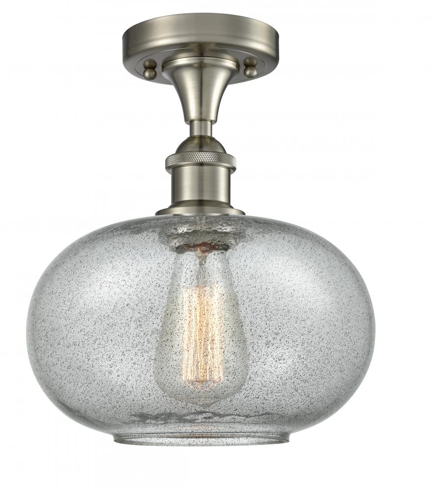 Gorham - 1 Light - 10 inch - Brushed Satin Nickel - Semi-Flush Mount