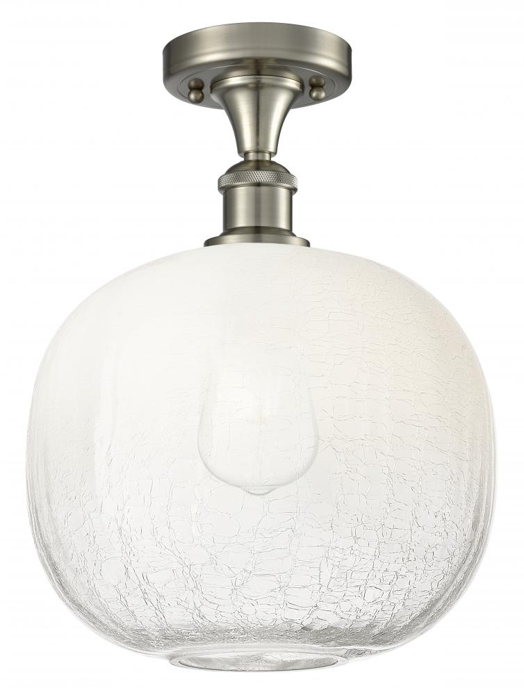 Brookhaven Sphere - 1 Light - 11 inch - Brushed Satin Nickel - Semi-Flush Mount