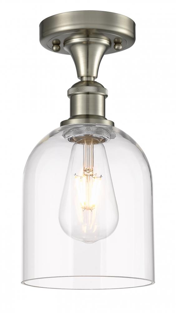 Bella - 1 Light - 6 inch - Brushed Satin Nickel - Semi-Flush Mount