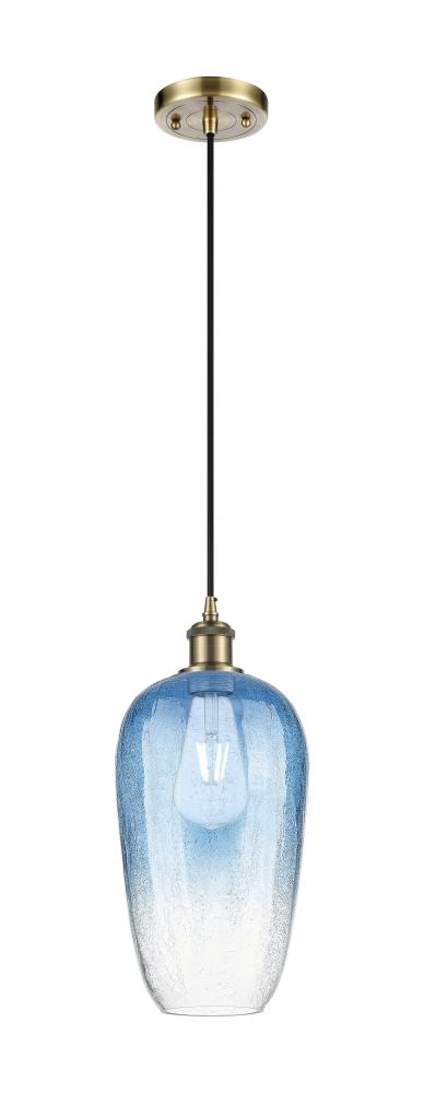 Brookhaven Flute - 1 Light - 7 inch - Antique Brass - Cord hung - Mini Pendant