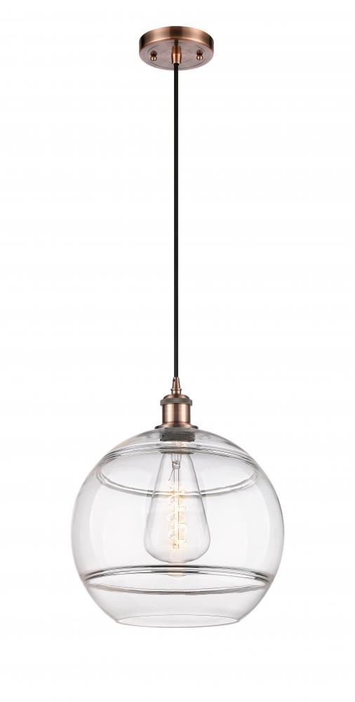 Rochester - 1 Light - 12 inch - Antique Copper - Cord hung - Mini Pendant