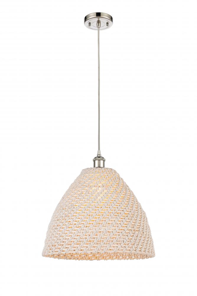 Bristol Natural - 1 Light - 6 inch - Polished Nickel - Cord hung - Mini Pendant