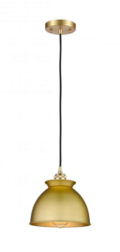 Adirondack - 1 Light - 8 inch - Satin Gold - Cord hung - Mini Pendant
