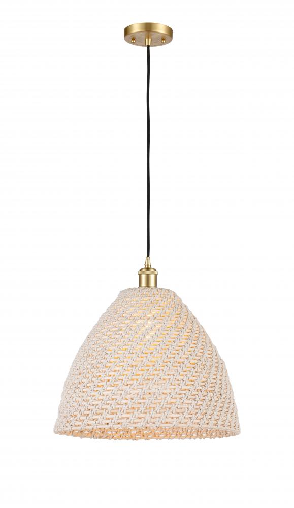 Bristol Natural - 1 Light - 6 inch - Satin Gold - Cord hung - Mini Pendant