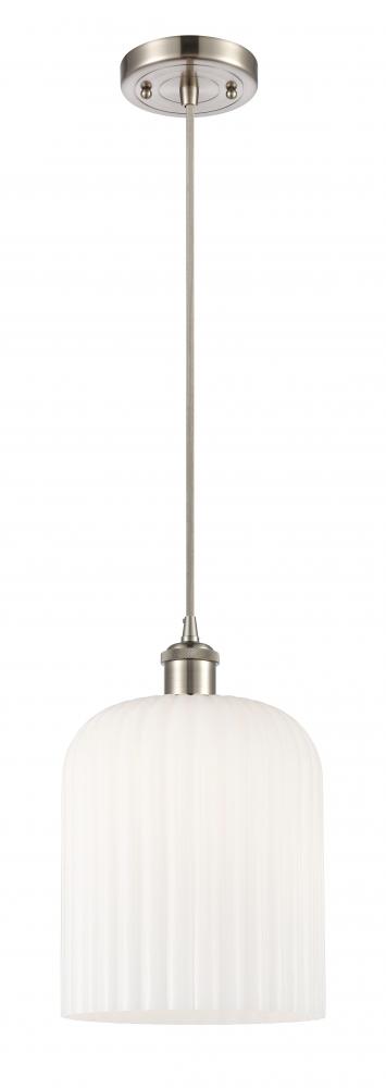 Bridal Veil - 1 Light - 5 inch - Brushed Satin Nickel - Cord hung - Mini Pendant