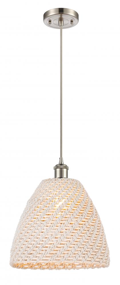 Bristol Natural - 1 Light - 6 inch - Brushed Satin Nickel - Cord hung - Mini Pendant