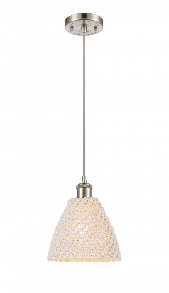 Bristol Natural - 1 Light - 6 inch - Brushed Satin Nickel - Cord hung - Mini Pendant