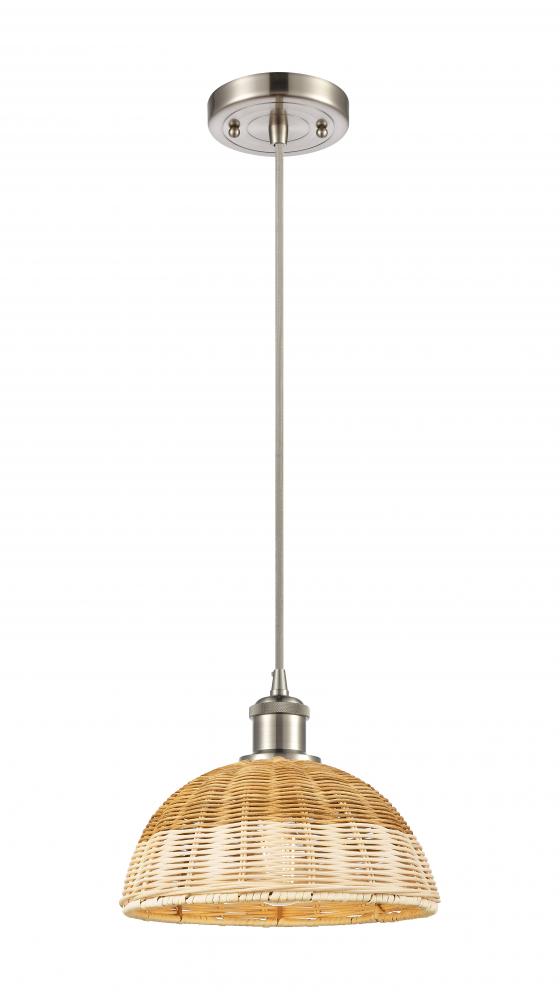 Bristol Natural II - 1 Light - 9 inch - Brushed Satin Nickel - Cord hung - Mini Pendant