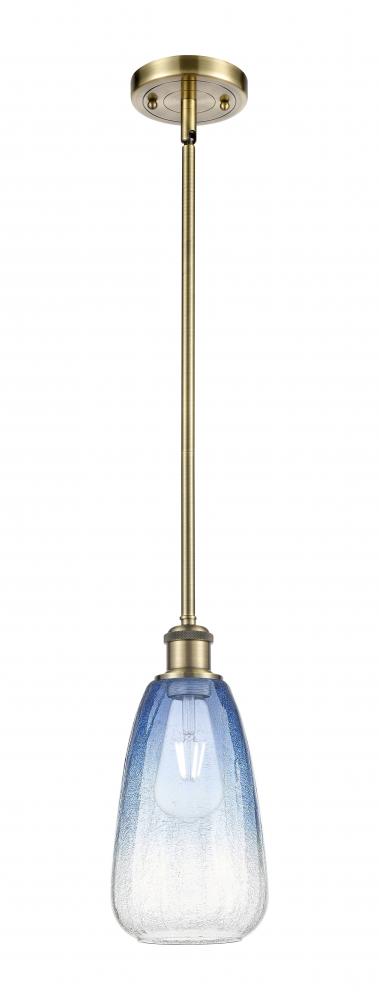Brookhaven Almond - 1 Light - 6 inch - Antique Brass - Stem hung - Mini Pendant