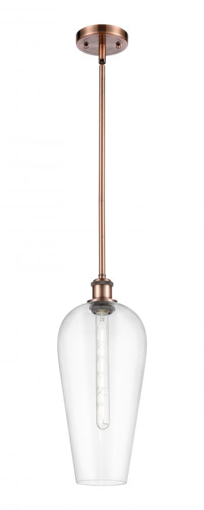 Chelsea - 1 Light - 8 inch - Antique Copper - Stem hung - Mini Pendant